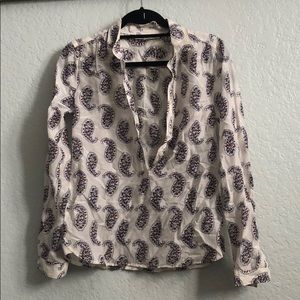 Loft by Ann Taylor paisley print blouse Xs